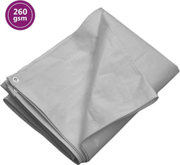 vidaXL - Dekzeil - 260 - g/m² - 4x5 - m - HDPE - grijs