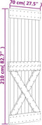 vidaXL - Deur - NARVIK - 70x210 - cm - massief - grenenhout