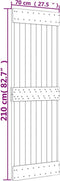 vidaXL - Deur - NARVIK - 70x210 - cm - massief - grenenhout