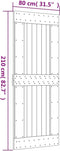 vidaXL - Deur - NARVIK - 80x210 - cm - massief - grenenhout