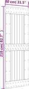vidaXL - Deur - NARVIK - 80x210 - cm - massief - grenenhout