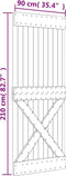 vidaXL - Deur - NARVIK - 90x210 - cm - massief - grenenhout