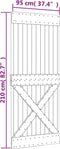 vidaXL - Deur - NARVIK - 95x210 - cm - massief - grenenhout