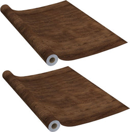 vidaXL - Deurfolies - zelfklevend - 2 - st - 210x90 - cm - PVC - donkereikenkleurig