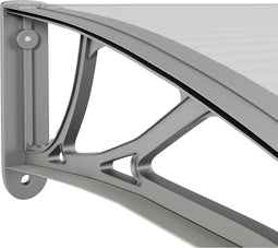 vidaXL - Deurluifel - 100x80 - cm - polycarbonaat - grijs - en - transparant