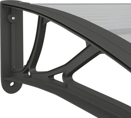 vidaXL - Deurluifel - 100x80 - cm - polycarbonaat - zwart - en - transparant