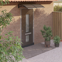 vidaXL - Deurluifel - 150x80 - cm - polycarbonaat - zwart - en - transparant