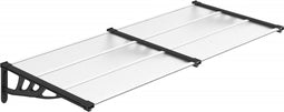 vidaXL - Deurluifel - 199x90 - cm - polycarbonaat - zwart - en - transparant