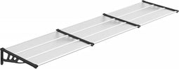 vidaXL - Deurluifel - 358,5x90 - cm - polycarbonaat - zwart - en - transparant