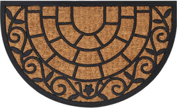 vidaXL - Deurmat - halfrond - 45x75 - cm - rubber - en - kokosvezel