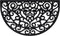 vidaXL - Deurmat - halfrond - 45x75 - cm - rubber