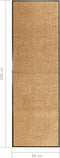 vidaXL - Deurmat - wasbaar - 60x180 - cm - crème