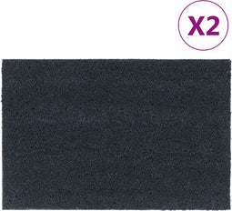 vidaXL - Deurmatten - 2 - st - 40x60 - cm - getufte - kokosvezel - donkergrijs