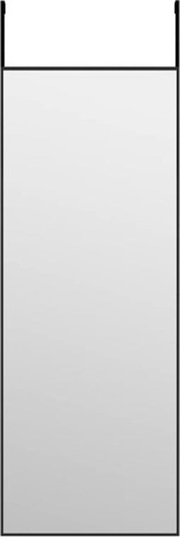 vidaXL - Deurspiegel - 30x80 - cm - glas - en - aluminium - zwart