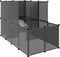 vidaXL - Dierenhok - klein - 142x74x93 - cm - polypropeen - en - staal - zwart