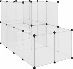 vidaXL - Dierenhok - klein - 142x74x93 - cm - polypropeen - en - staal - transparant