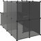 vidaXL - Dierenhok - klein - 142x74x93 - cm - polypropeen - en - staal - zwart