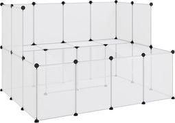 vidaXL - Dierenhok - klein - 143x107x93 - cm - polypropeen - en - staal - transparant