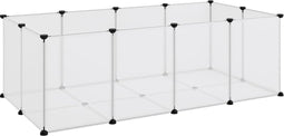 vidaXL - Dierenhok - klein - 144x74x46,5 - cm - polypropeen - en - staal - transparant