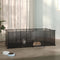 vidaXL - Dierenhok - klein - 144x74x46,5 - cm - polypropeen - en - staal - zwart