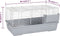 vidaXL - Dierenhok - kleine - dieren - 80x45x39 - cm - polypropeen - en - metaal - grijs