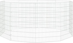 vidaXL - Dierenverblijf - 10 - panelen - 54x80 - cm - gegalvaniseerd - ijzer