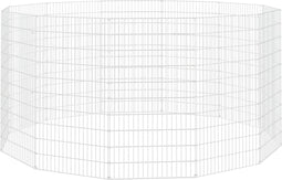 vidaXL - Dierenverblijf - 12 - panelen - 54x100 - cm - gegalvaniseerd - ijzer