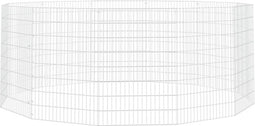 vidaXL - Dierenverblijf - 12 - panelen - 54x80 - cm - gegalvaniseerd - ijzer
