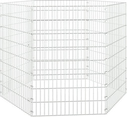 vidaXL - Dierenverblijf - 6 - panelen - 54x80 - cm - gegalvaniseerd - ijzer