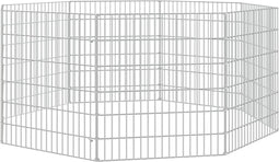 vidaXL - Dierenverblijf - 8 - panelen - 54x60 - cm - gegalvaniseerd - ijzer