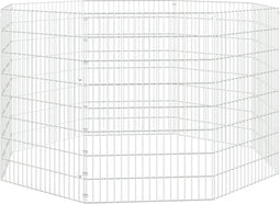 vidaXL - Dierenverblijf - 8 - panelen - 54x80 - cm - gegalvaniseerd - ijzer