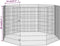 vidaXL - Dierenverblijf - 8 - panelen - 54x80 - cm - gegalvaniseerd - ijzer