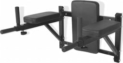 vidaXL - Dipstation - fitnessapparaat - wandgemonteerd - zwart