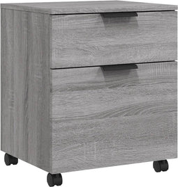 vidaXL - Dossierkast - verrijdbaar - 45x38x54 - cm - bewerkt - hout - grijs - sonoma