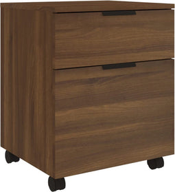 vidaXL - Dossierkast - verrijdbaar - 45x38x54 - cm - bewerkt - hout - bruineiken