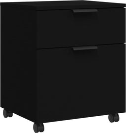 vidaXL - Dossierkast - verrijdbaar - 45x38x54 - cm - bewerkt - hout - zwart