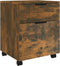 vidaXL - Dossierkast - verrijdbaar - 45x38x54 - cm - bewerkt - hout - gerookt - eiken