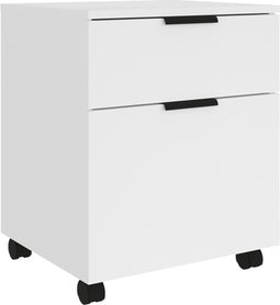 vidaXL - Dossierkast - verrijdbaar - 45x38x54 - cm - bewerkt - hout - wit