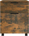 vidaXL - Dossierkast - verrijdbaar - 45x38x54 - cm - bewerkt - hout - gerookt - eiken