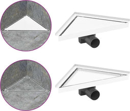 vidaXL - Doucheafvoer - met - 2-in-1 - deksel - 25x25 - cm - roestvrij - staal