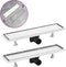 vidaXL - Doucheafvoer - met - 2-in-1 - deksel - 53x14 - cm - roestvrij - staal