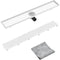 vidaXL - Doucheafvoer - met - 2-in-1 - deksel - 83x14 - cm - roestvrij - staal