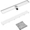 vidaXL - Doucheafvoer - met - 2-in-1 - deksel - 93x14 - cm - roestvrij - staal