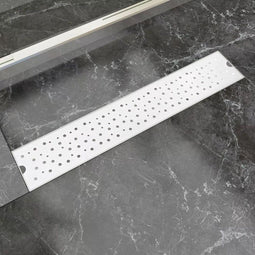 vidaXL - Doucheafvoer - rechthoekig - bubbel - 630x140 - mm - roestvrij - staal
