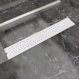 vidaXL - Doucheafvoer - rechthoekig - bubbel - 730x140 - mm - roestvrij - staal