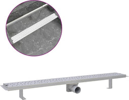 vidaXL - Doucheafvoer - rechthoekig - bubbel - 930x140 - mm - roestvrij - staal