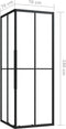 vidaXL - Douchecabine - strepen - 80x80x180 - cm - ESG - zwart