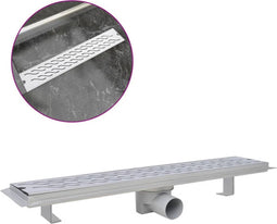 vidaXL - Douchegoot - rechthoekig - golf - 630x140 - mm - roestvrij - staal