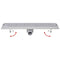 vidaXL - Douchegoot - rechthoekig - golf - 630x140 - mm - roestvrij - staal