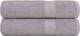 vidaXL - Douchehanddoeken - 2 - st - 70x140 - cm - 360 - g/m² - 100% - katoen - grijs